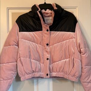 Pink puffer coat